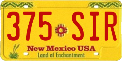 NM license plate 375SIR