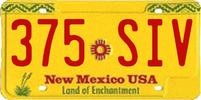 NM license plate 375SIV
