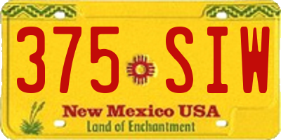 NM license plate 375SIW