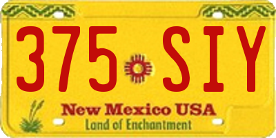 NM license plate 375SIY
