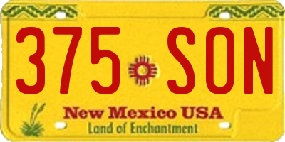 NM license plate 375SON