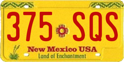 NM license plate 375SQS