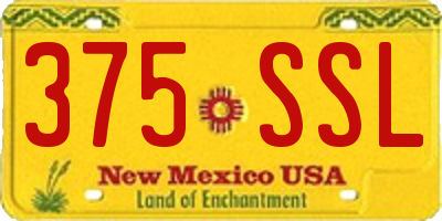 NM license plate 375SSL