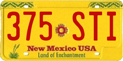 NM license plate 375STI