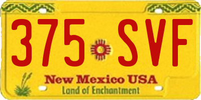 NM license plate 375SVF