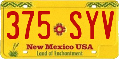NM license plate 375SYV