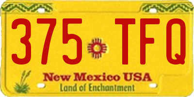 NM license plate 375TFQ