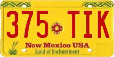 NM license plate 375TIK