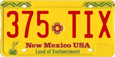 NM license plate 375TIX