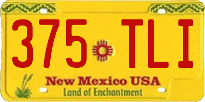 NM license plate 375TLI