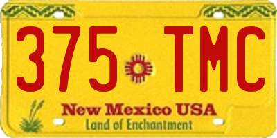 NM license plate 375TMC