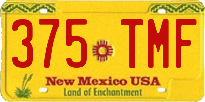 NM license plate 375TMF