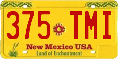NM license plate 375TMI