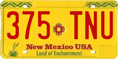 NM license plate 375TNU