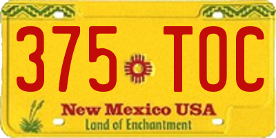 NM license plate 375TOC