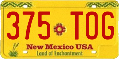 NM license plate 375TOG