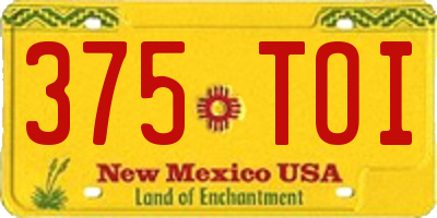 NM license plate 375TOI