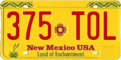 NM license plate 375TOL