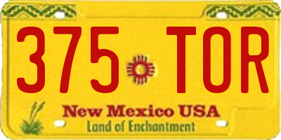 NM license plate 375TOR