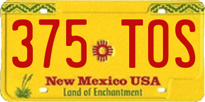NM license plate 375TOS