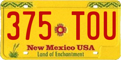 NM license plate 375TOU