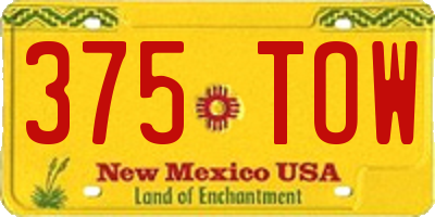 NM license plate 375TOW