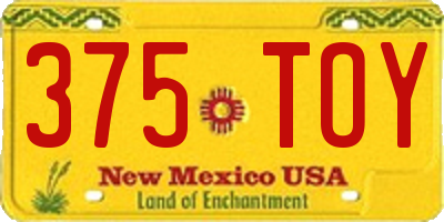 NM license plate 375TOY
