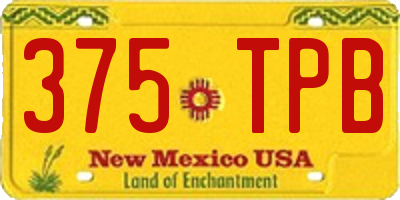 NM license plate 375TPB