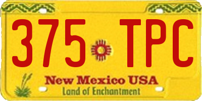 NM license plate 375TPC