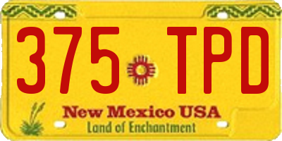 NM license plate 375TPD