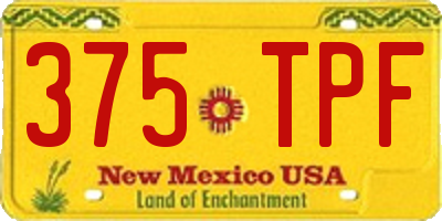 NM license plate 375TPF
