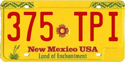 NM license plate 375TPI