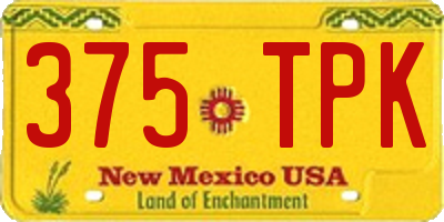 NM license plate 375TPK