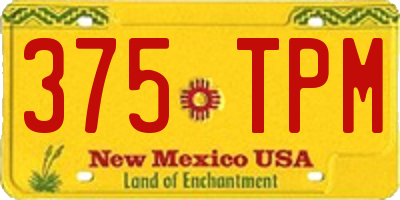 NM license plate 375TPM