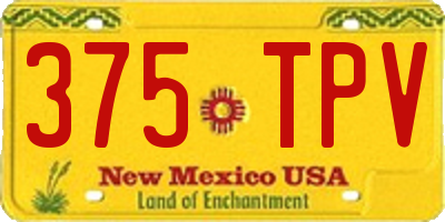 NM license plate 375TPV