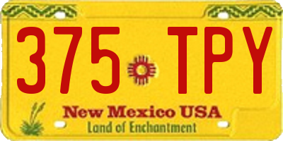 NM license plate 375TPY