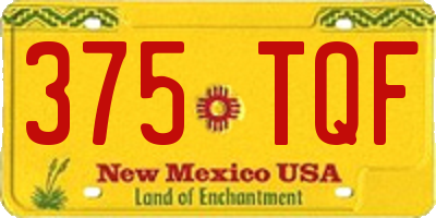 NM license plate 375TQF