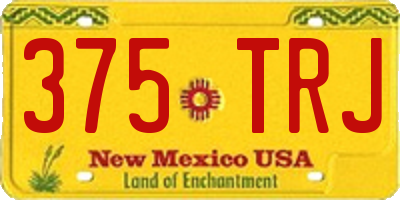 NM license plate 375TRJ