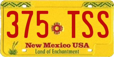 NM license plate 375TSS
