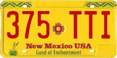 NM license plate 375TTI