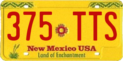 NM license plate 375TTS