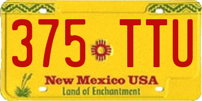 NM license plate 375TTU
