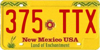 NM license plate 375TTX