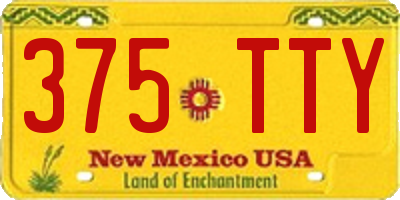 NM license plate 375TTY