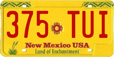 NM license plate 375TUI