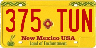 NM license plate 375TUN