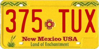 NM license plate 375TUX