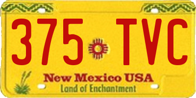 NM license plate 375TVC