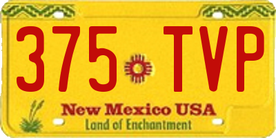 NM license plate 375TVP