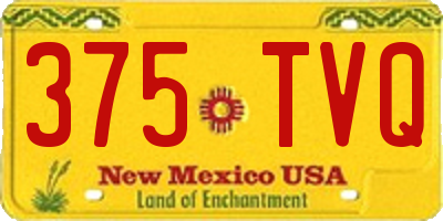 NM license plate 375TVQ
